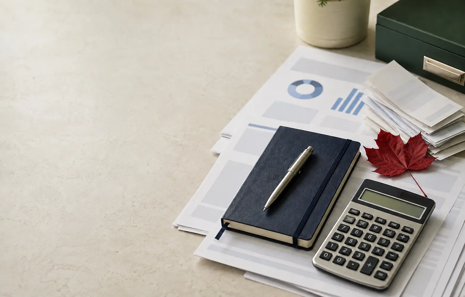 Organized Canadian tax documents and professional guidance